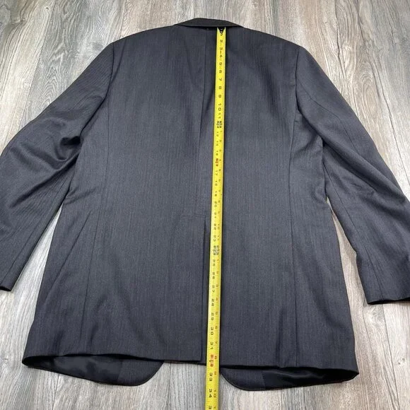 J Press Parker Sport Coat Blazer Jacket Wool Distressed Herringbone Size 42L